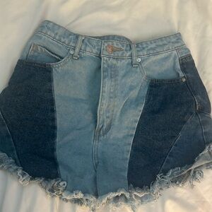 Two Tone denim shorts